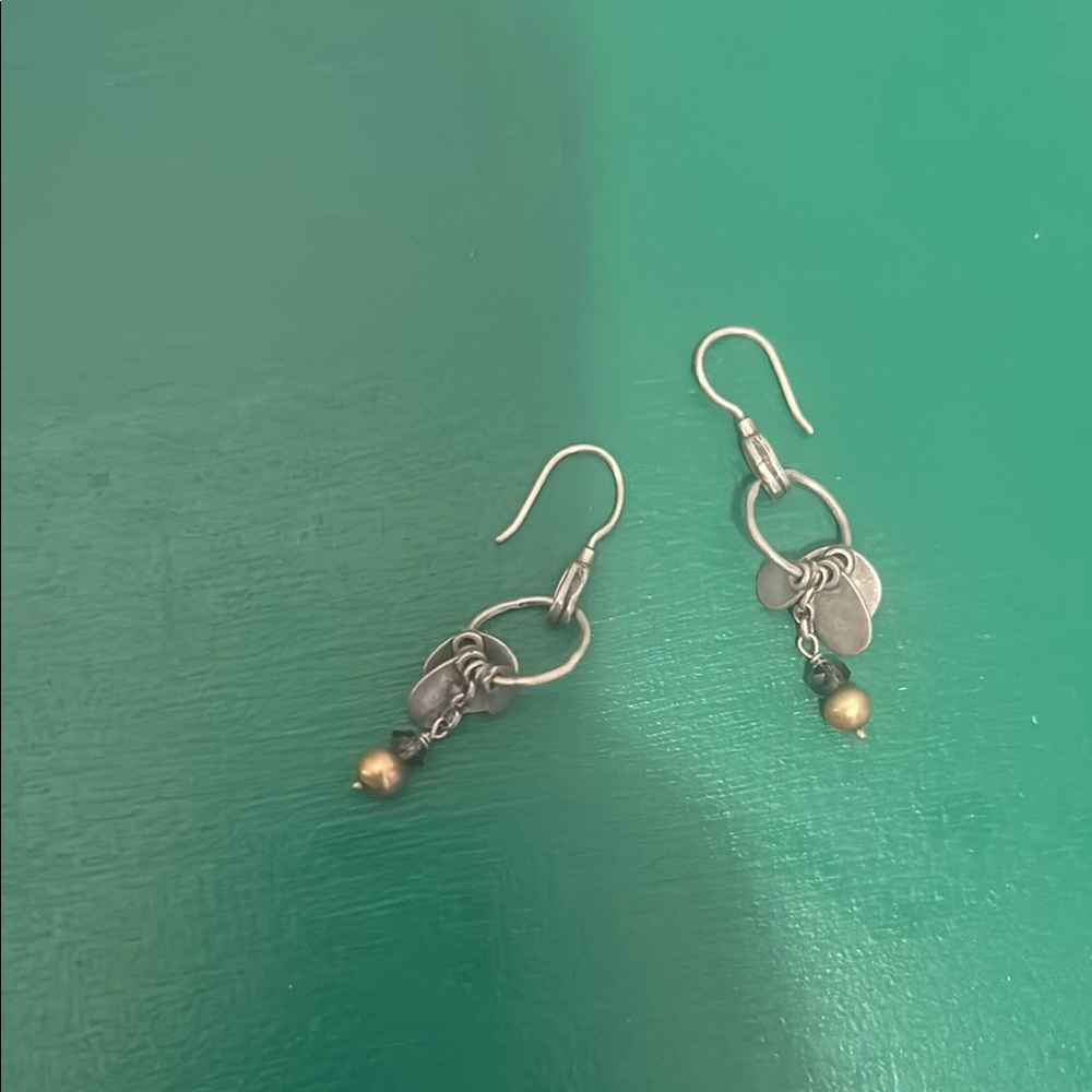 Elegant Silver and Gold Dangle Earrings